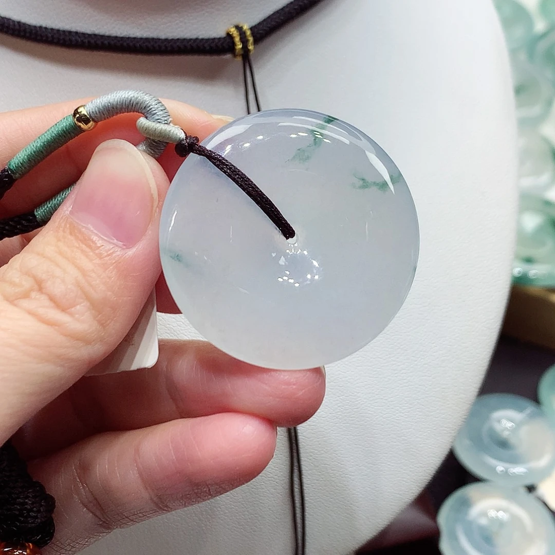 颈饰未镶嵌翡翠编号38，34.6/6.1