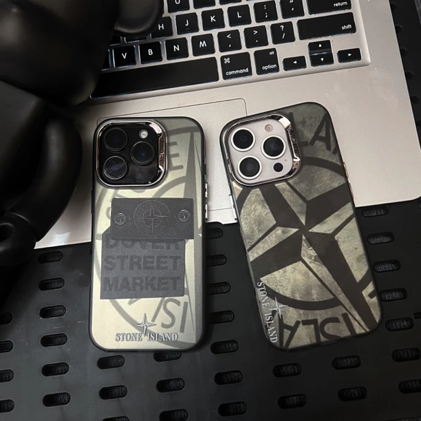 磨砂潮牌石头标适用iphone16promax个性时尚苹果14/15/16p手机壳