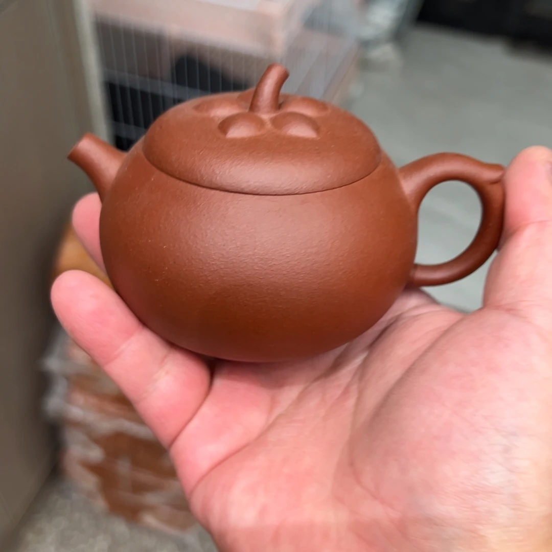 小***松紫砂茶壶180cc红清水莲花