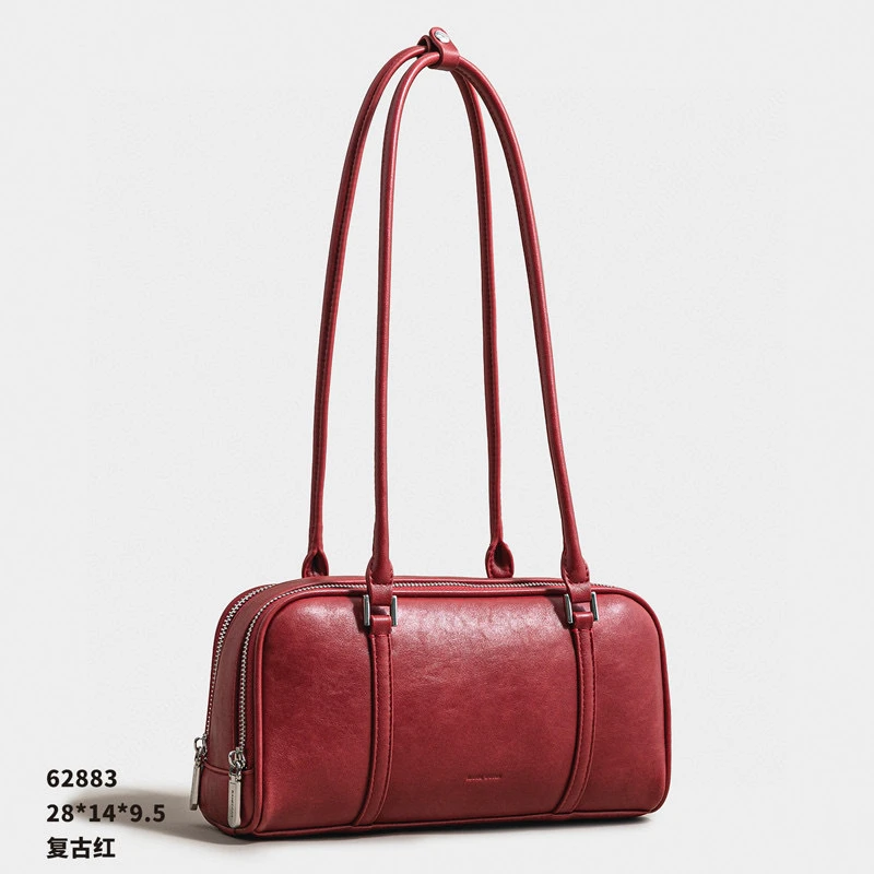 【佐伊甄选】SK-62883-复古红轻奢女士时尚通勤小众百搭斜挎包包