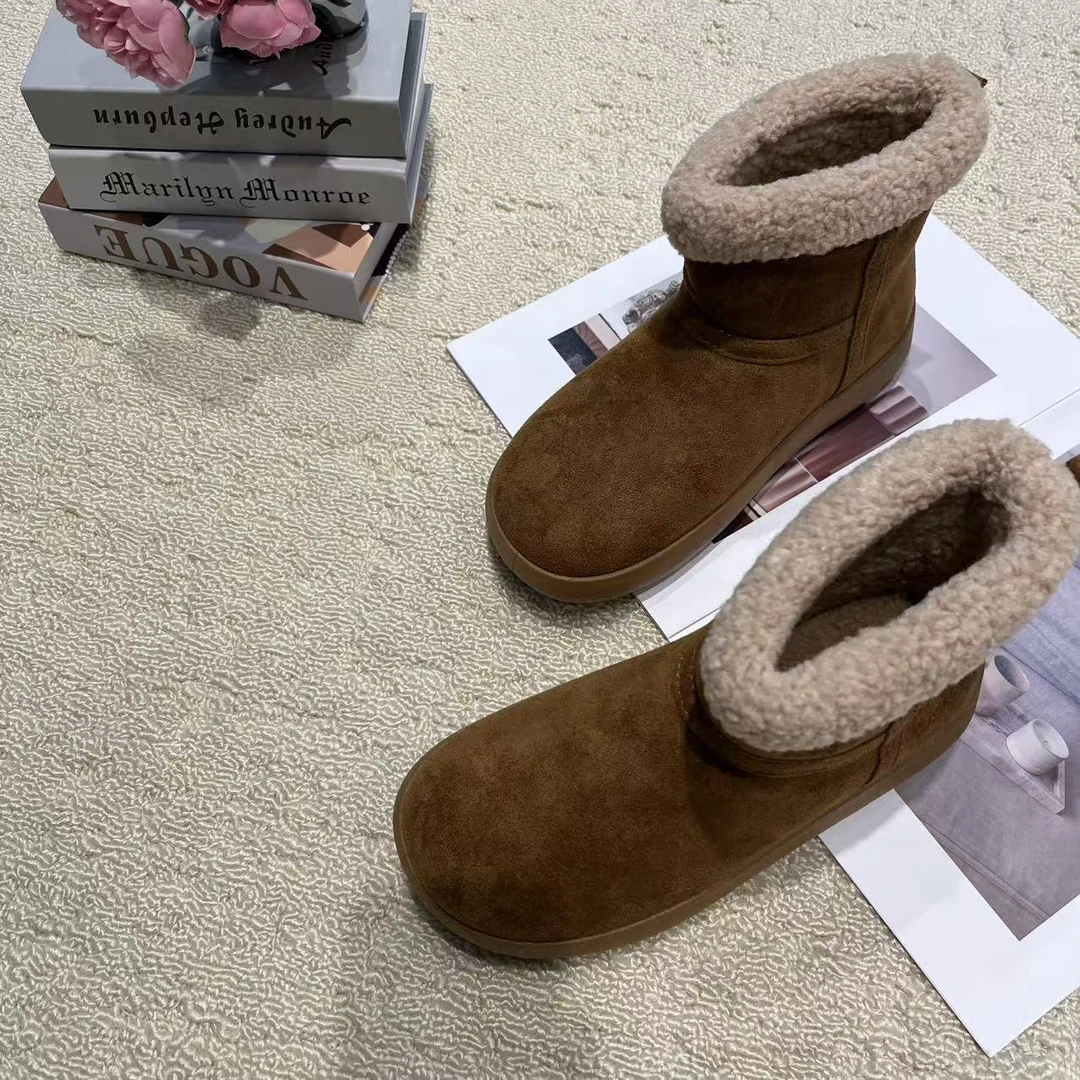 李园家1号店-1262-爆款加绒保暖休闲面包雪地靴