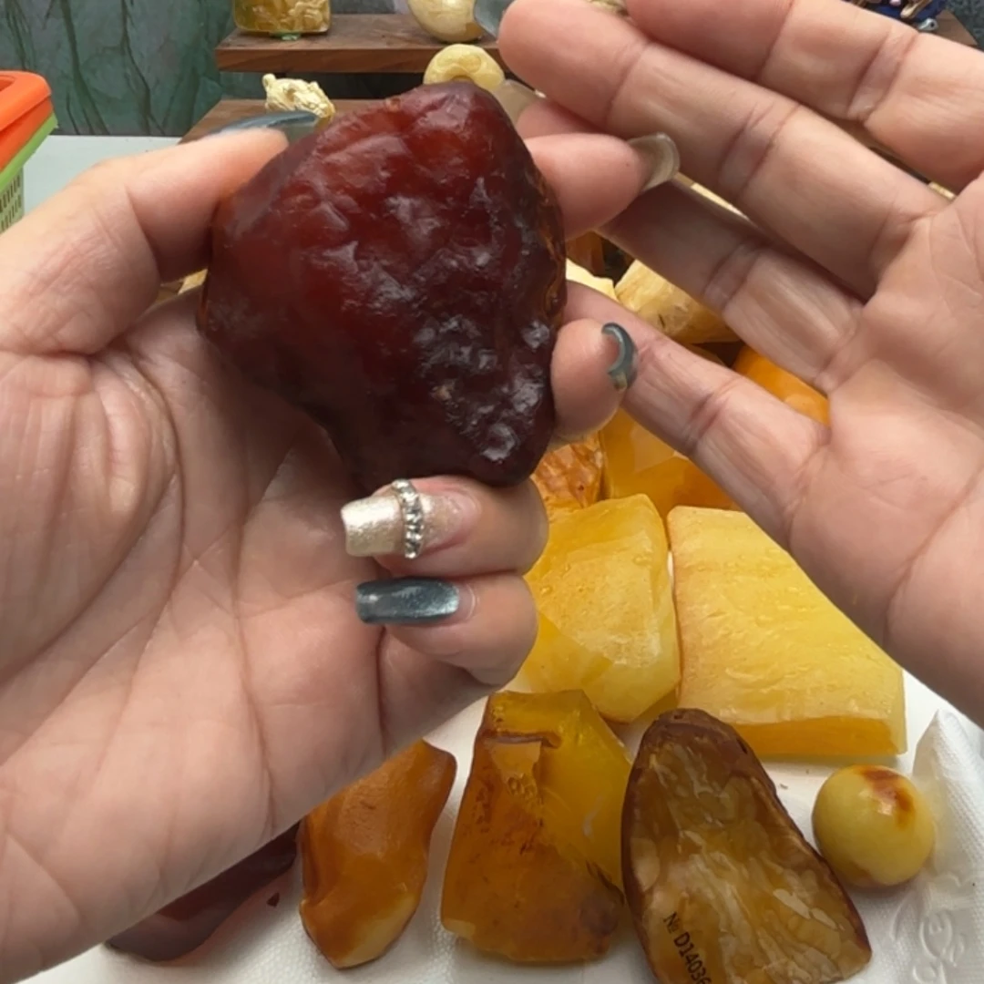 m***金定制琥珀未镶嵌蜜蜡原石不退不换