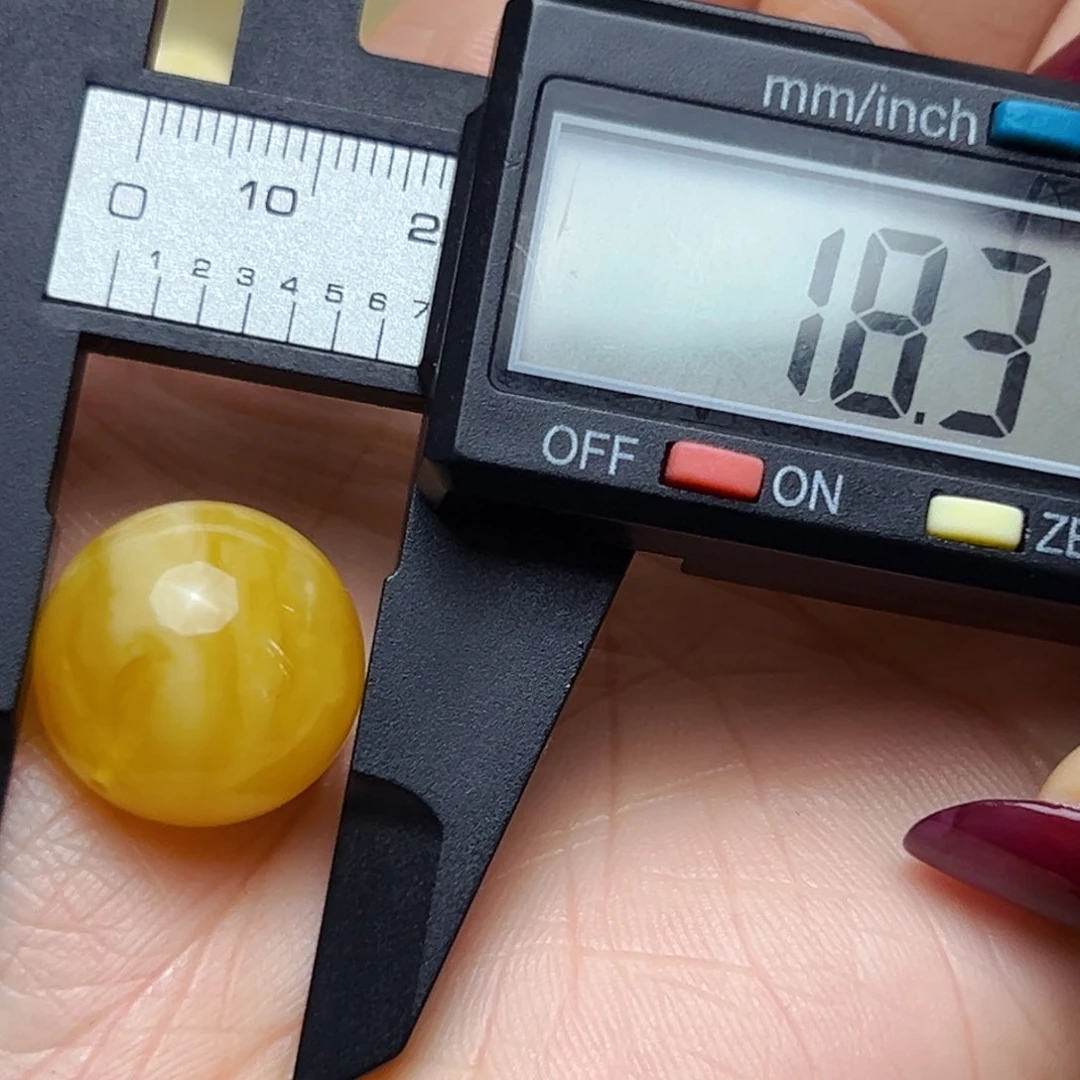 蜜蜡裸石未镶嵌林****ㅤ18mm瑕疵单珠