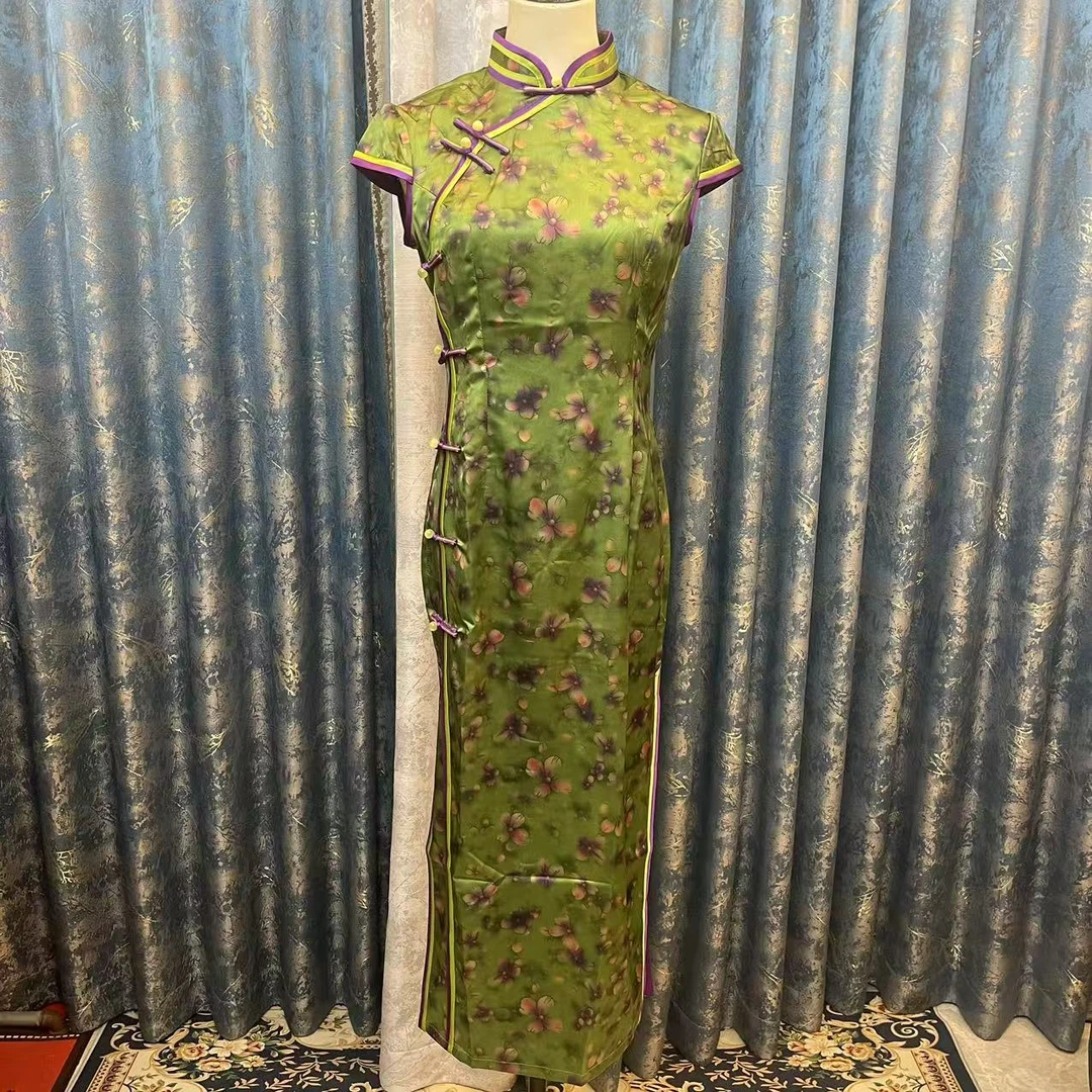 311海派---四叶草--苏州高端旗袍夏款单层长款