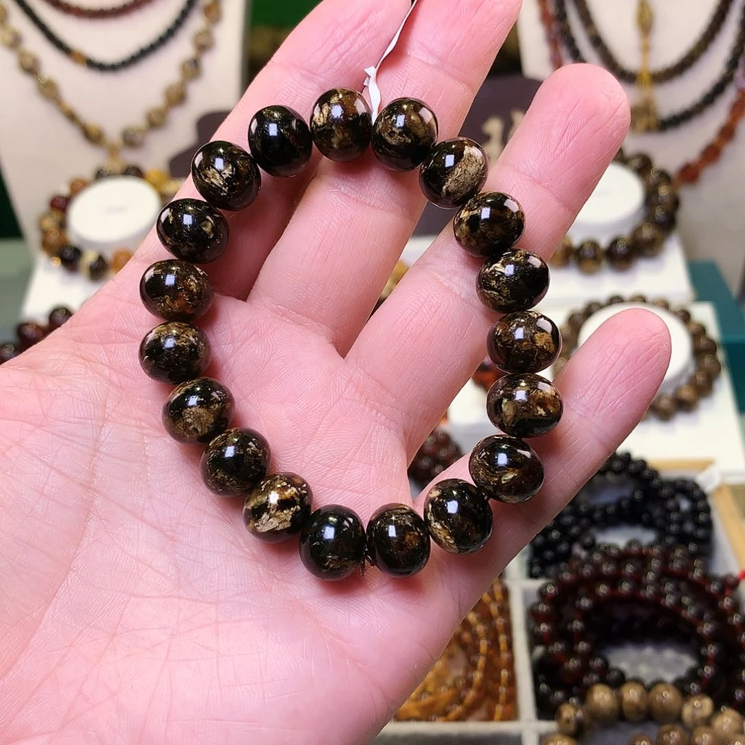 未镶嵌琥珀裸石抚顺12黑花