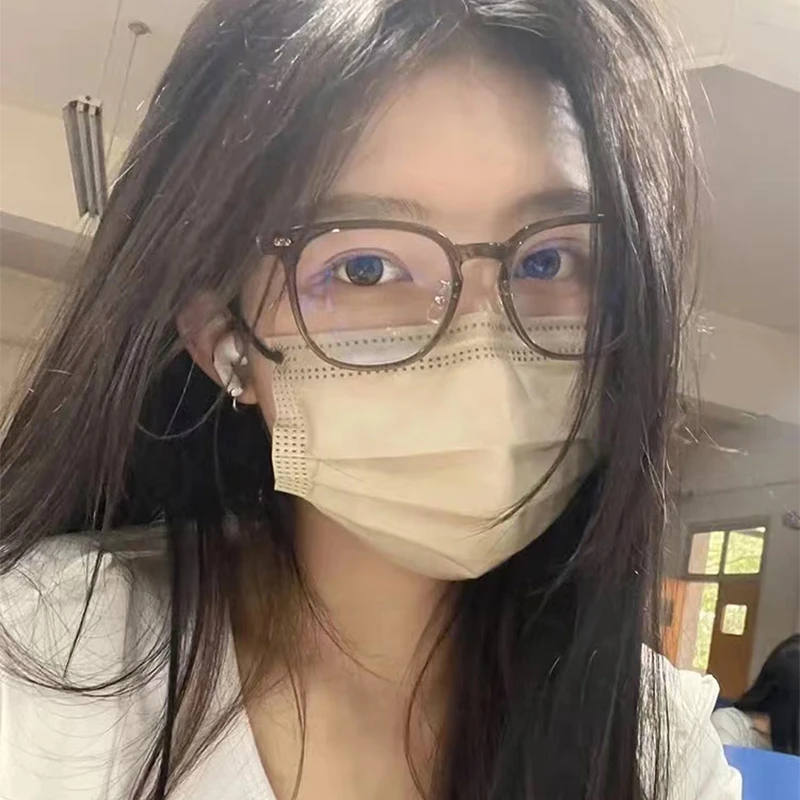 冷茶色眼镜框女近视可配度数高级感方圆脸黑色素颜神器百搭眼睛架