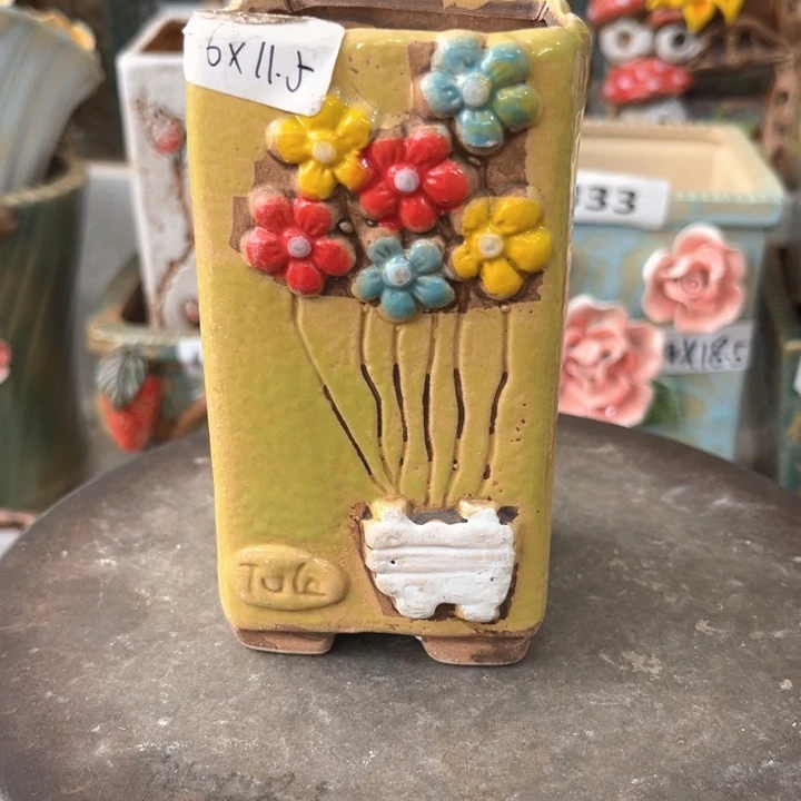 紫砂花盆粗陶材质多肉花盆