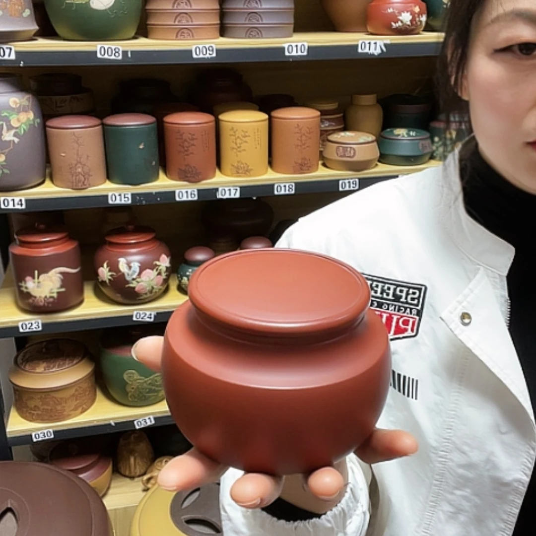 【闪购商品】紫砂茶叶罐画*云紫砂茶叶罐