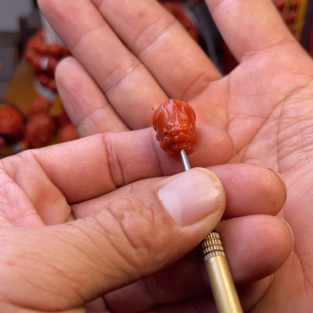 老***虎南红玛瑙未镶嵌川料精工貔貅