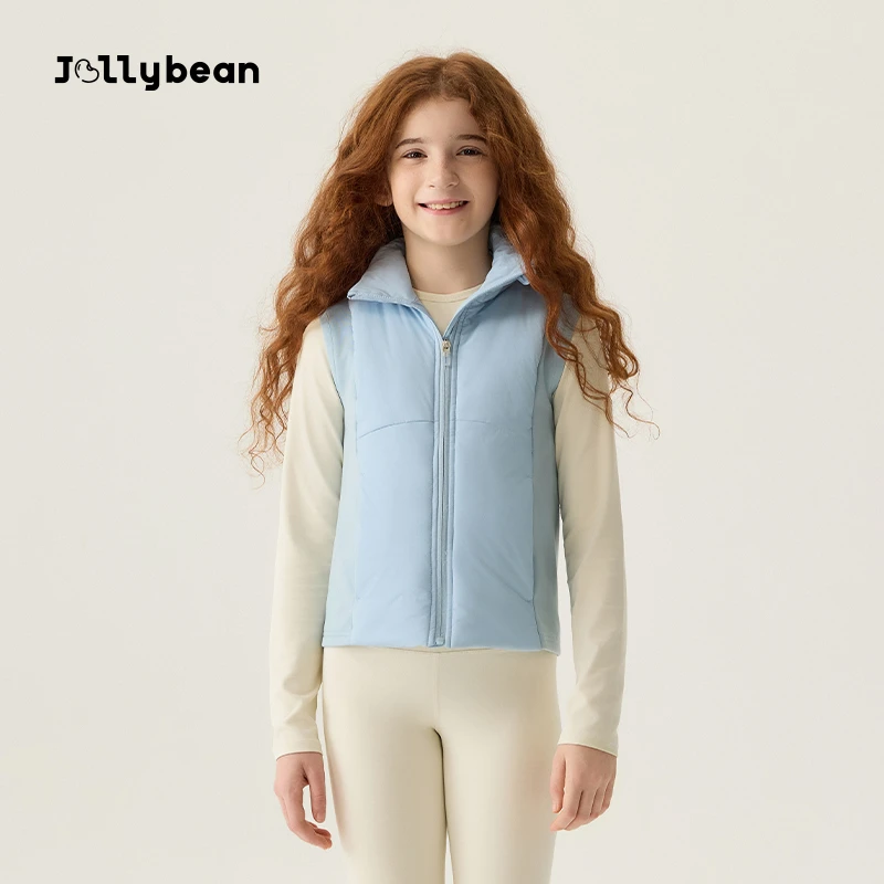 Jollybean女童修身拼接棉马甲25秋款轻薄保暖运动背心