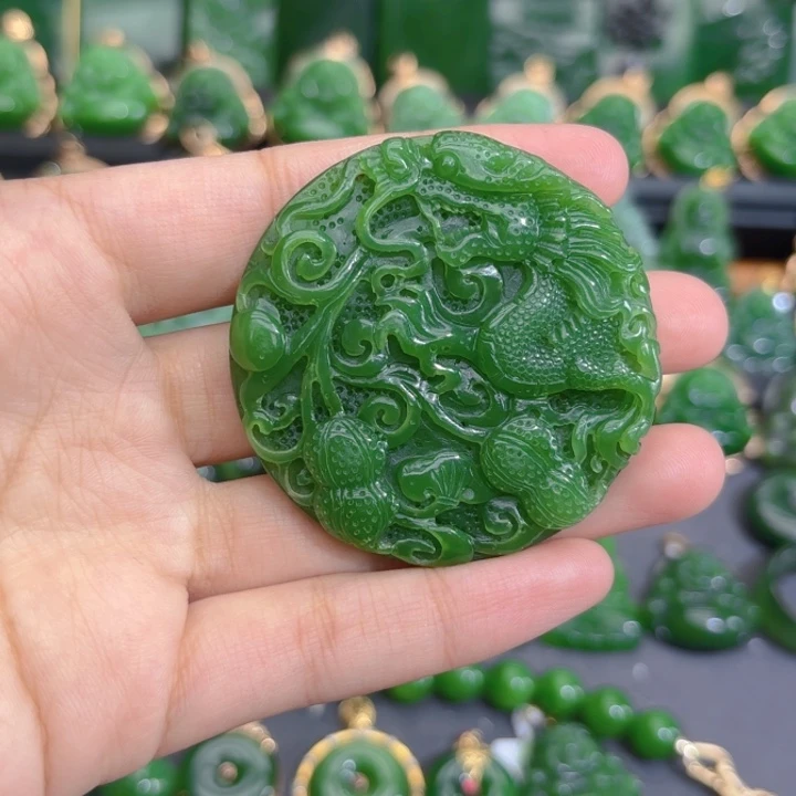 颈饰未镶嵌和田玉（碧玉）编绳