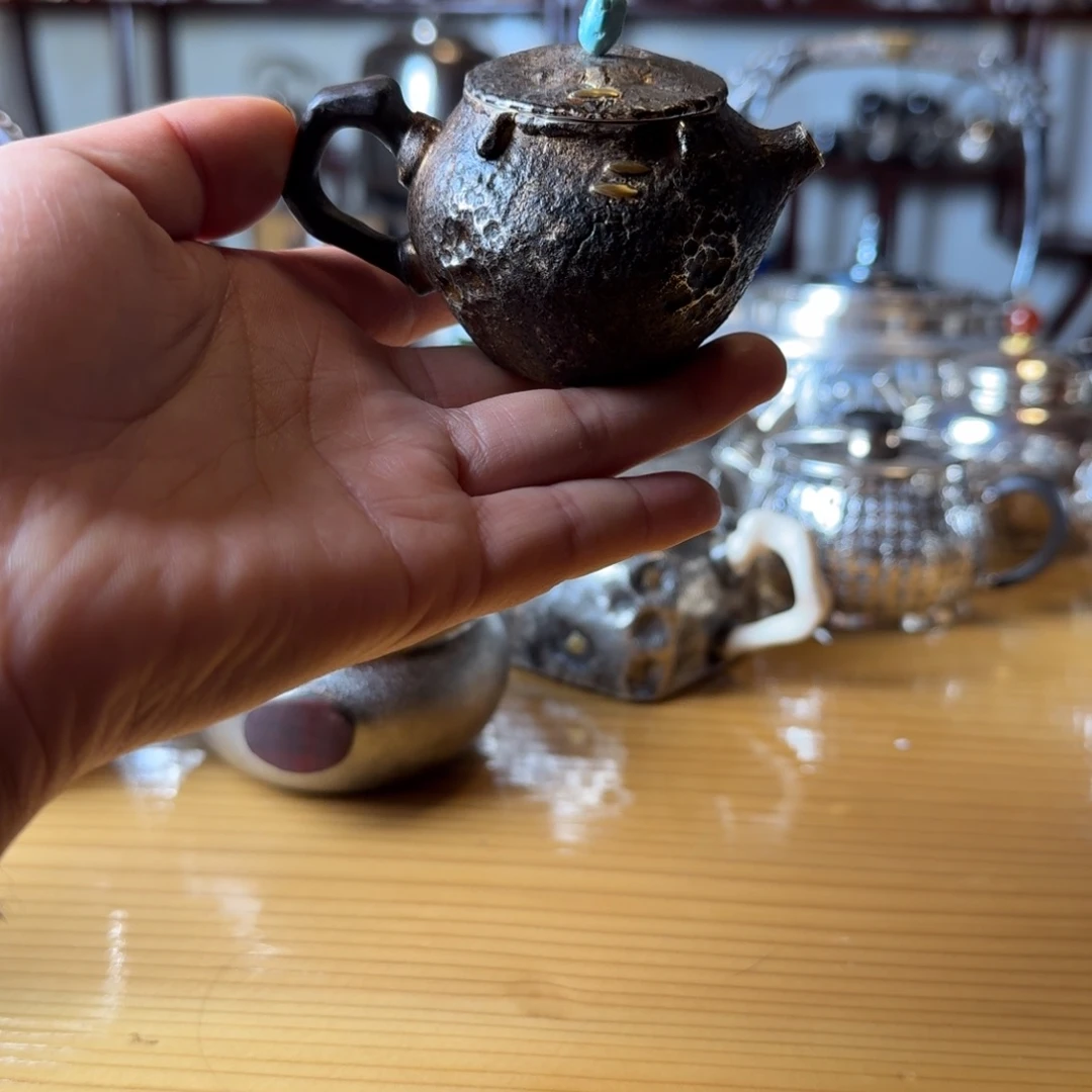 足银999纯手工小泡壶姹寂风