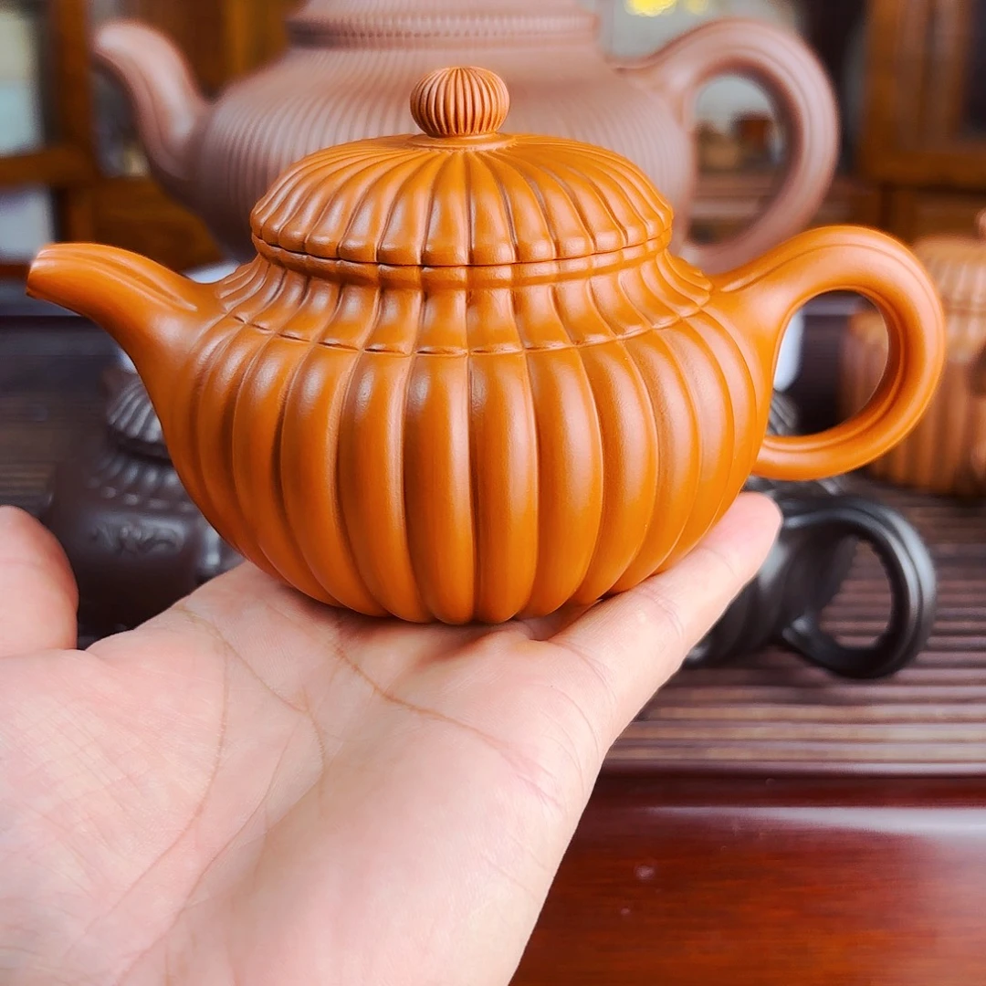 茶壶紫砂筋纹仿古手工制作