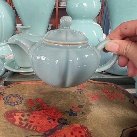 汝瓷南瓜壶微微瑕福利特惠