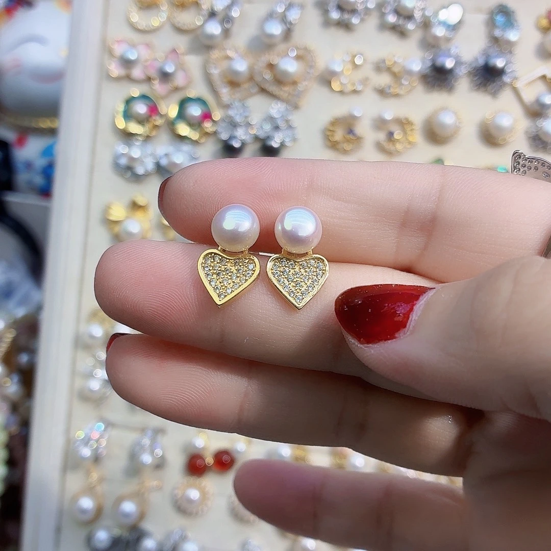 淡水珍珠耳饰合金