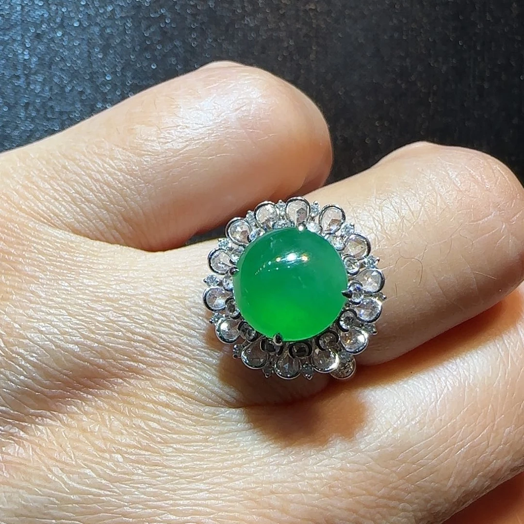 翡翠18K金镶嵌戒指戒指