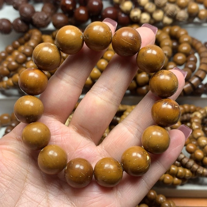 手串紫金鼠15mm半实心光珠花皮单圈手串练手款
