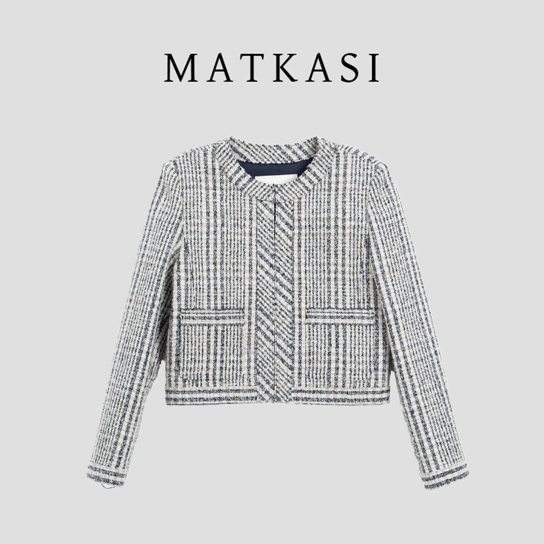 MATKASI 王炸推小众品味格纹时髦精G质感羊毛粗花呢外套