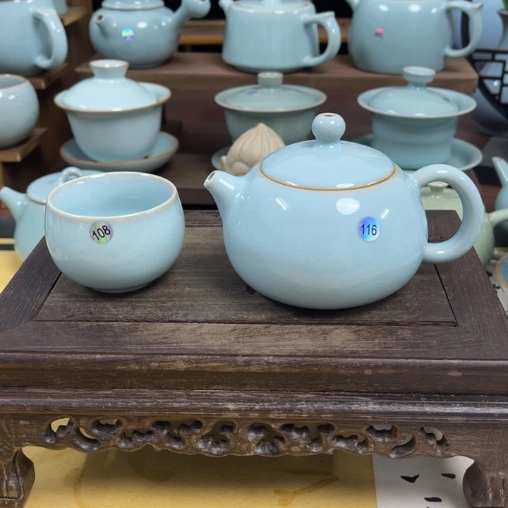 汝州原矿原釉微瑕116一壶一杯