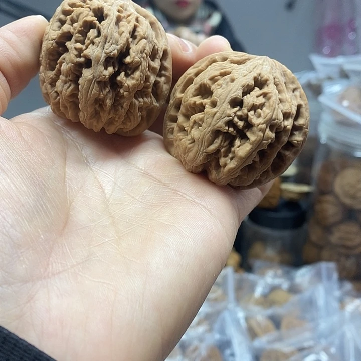 把件文玩核桃44红皮粗筋