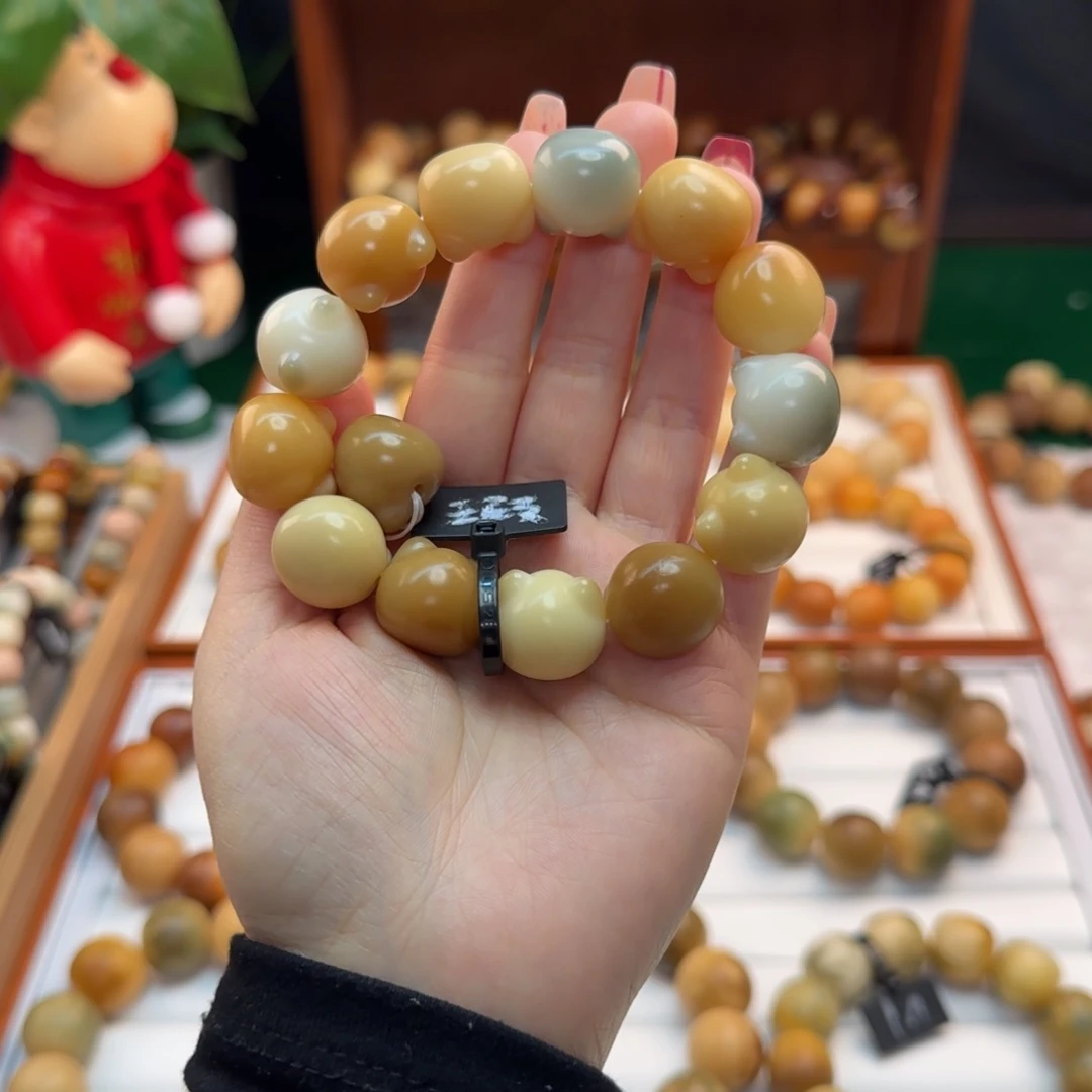 菩提根/象牙果手串卡18猫头干磨瑕疵