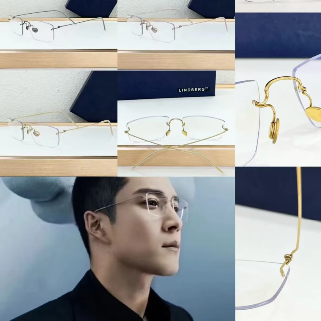 【免费配镜】2269超轻纯钛无框近视眼镜可配度数防蓝光男女通用款