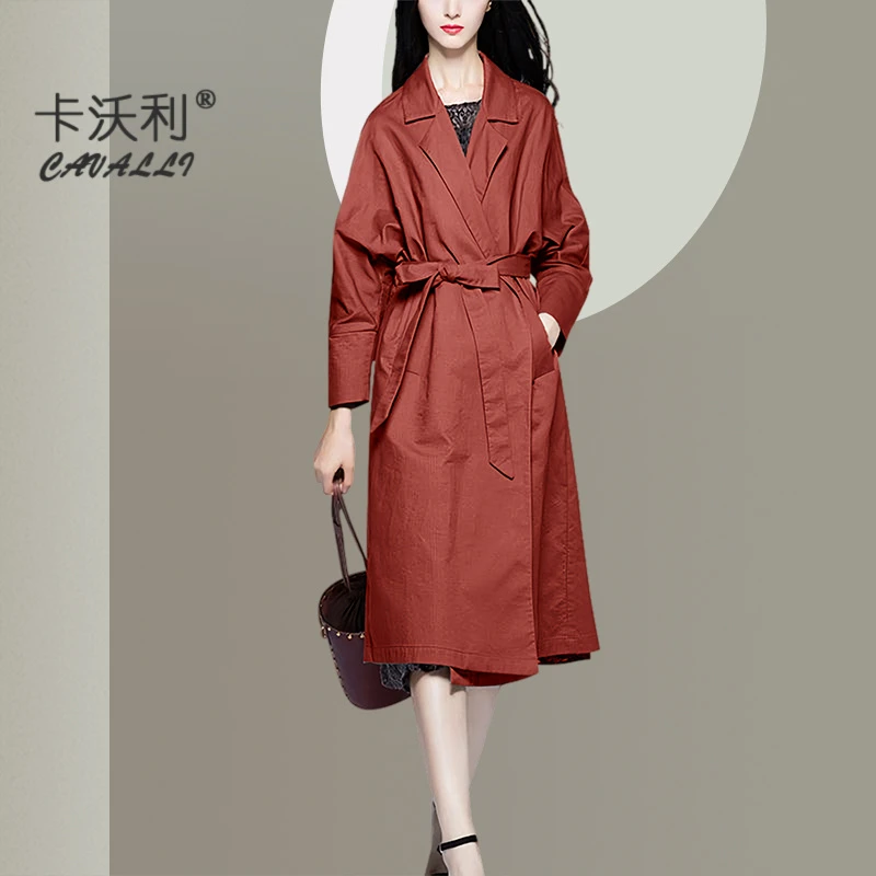 2025年秋季新款时尚风衣外套女中长款韩版修身休闲气质轻薄款外套
