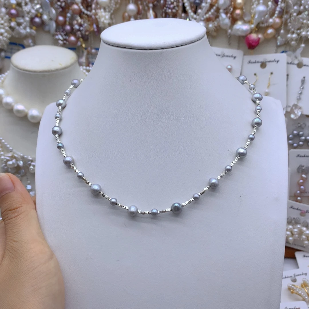 合金淡水珍珠耳饰胡*人