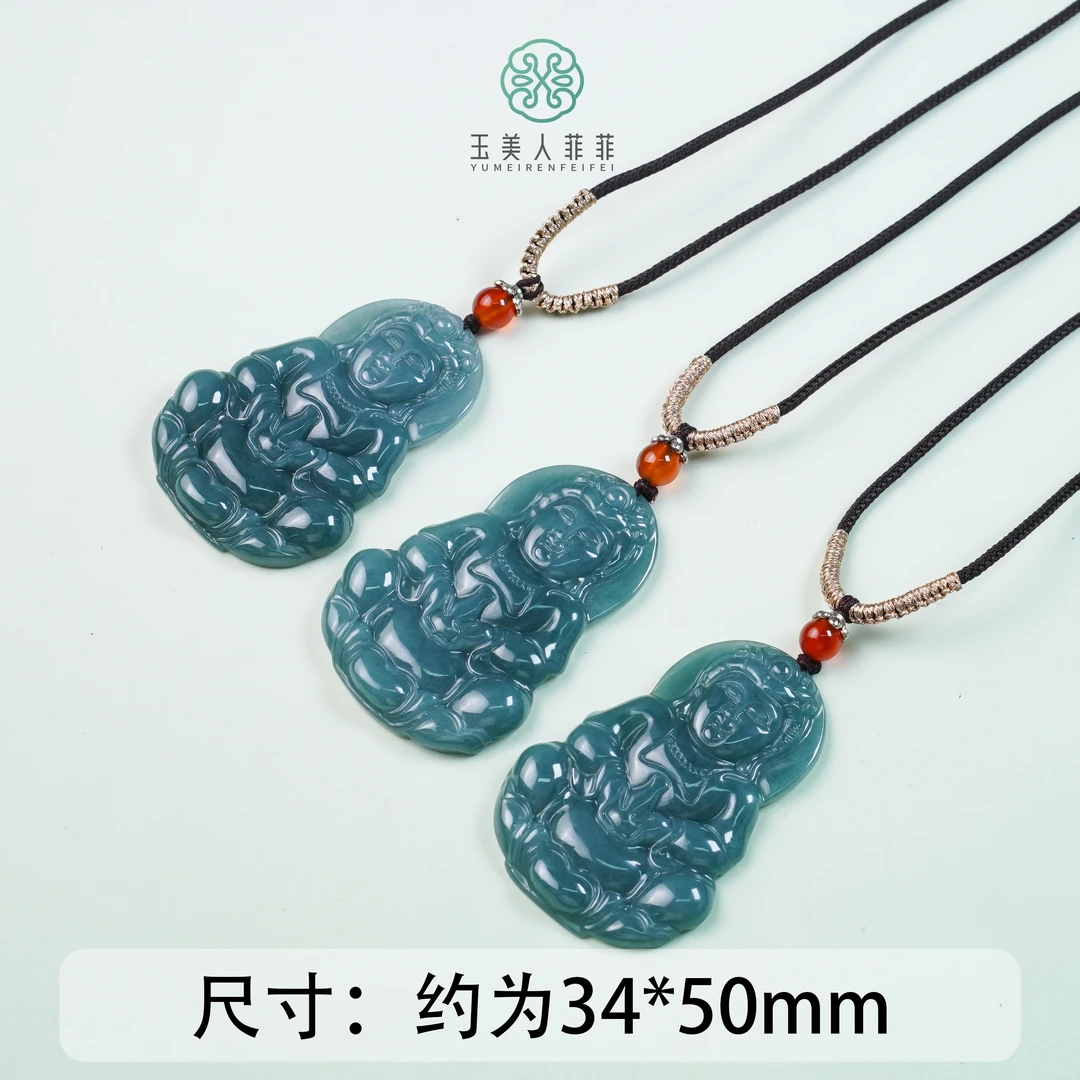珠光宝气*翡翠大观音吊坠约34*50mm*多样性发一