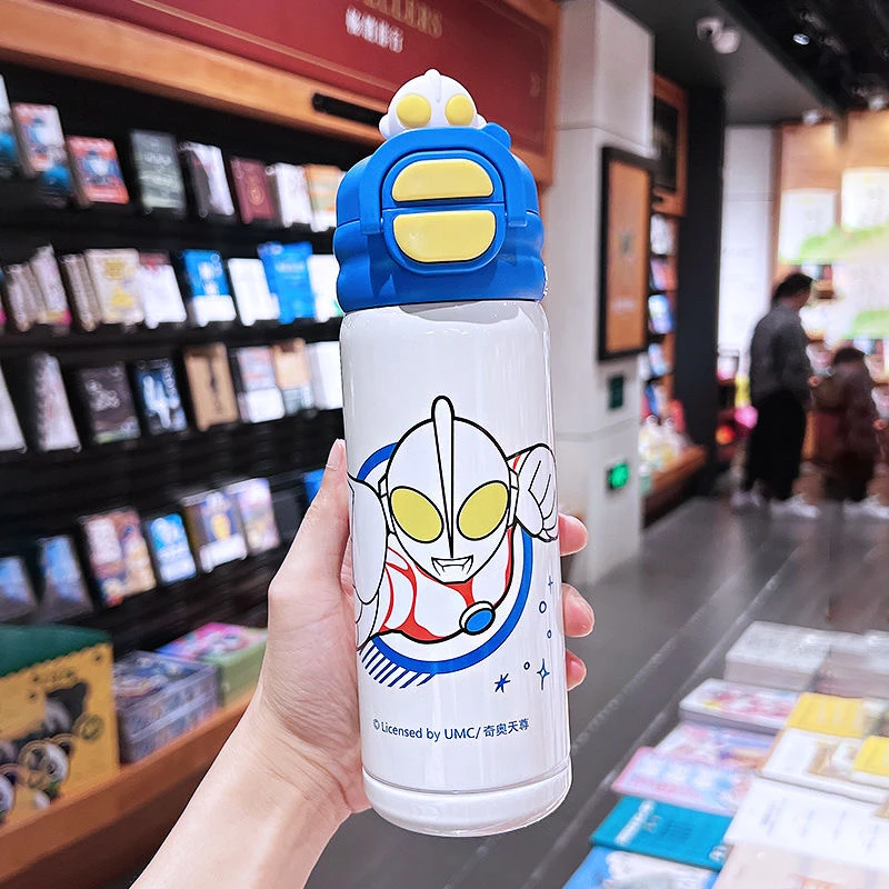 新款高颜值儿童保温杯316L无缝内胆双饮吸管学生上学专用杯水壶3