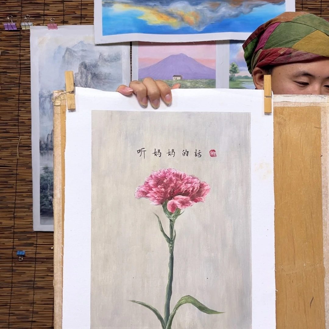 油画行路人小院绘画作品竞拍