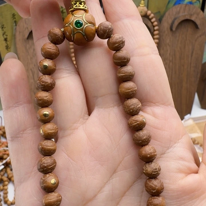 风***清凤眼菩提手串手持铜钉乱