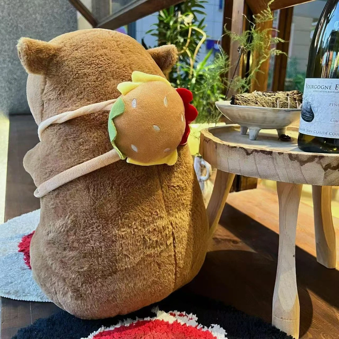 ZHEN卡皮巴拉【40cm】带汉堡毛绒儿童玩偶