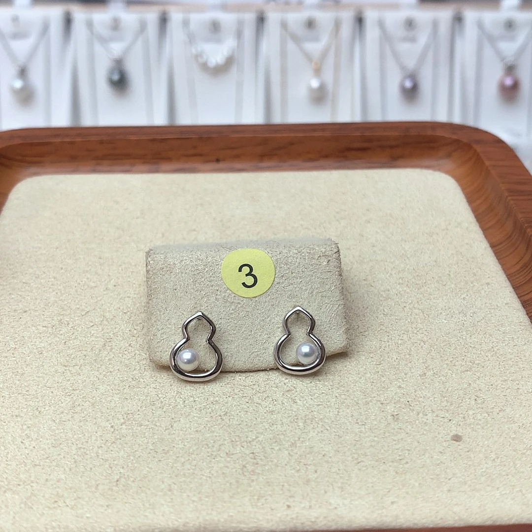 耳饰淡水珍珠银S925镶嵌