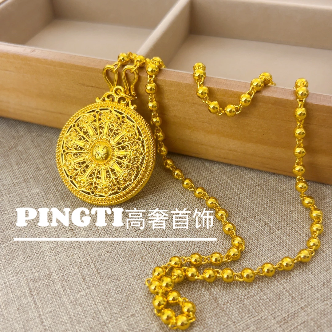 精工卡4光珠项链配饰百搭饰品配35mm久久如意八宝罗盘女王轻奢