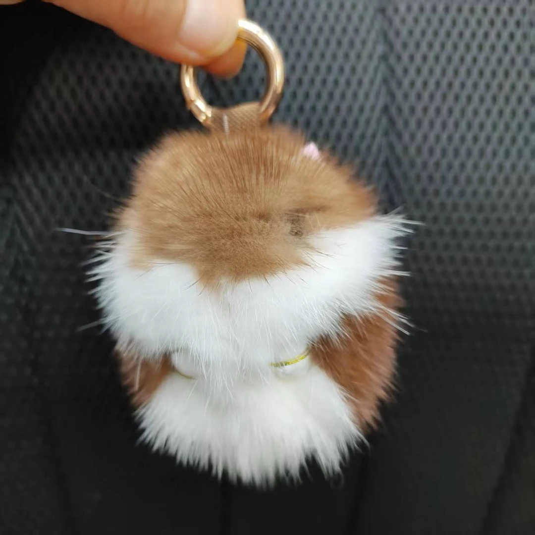 可爱土拨鼠手工水貂毛小挂件