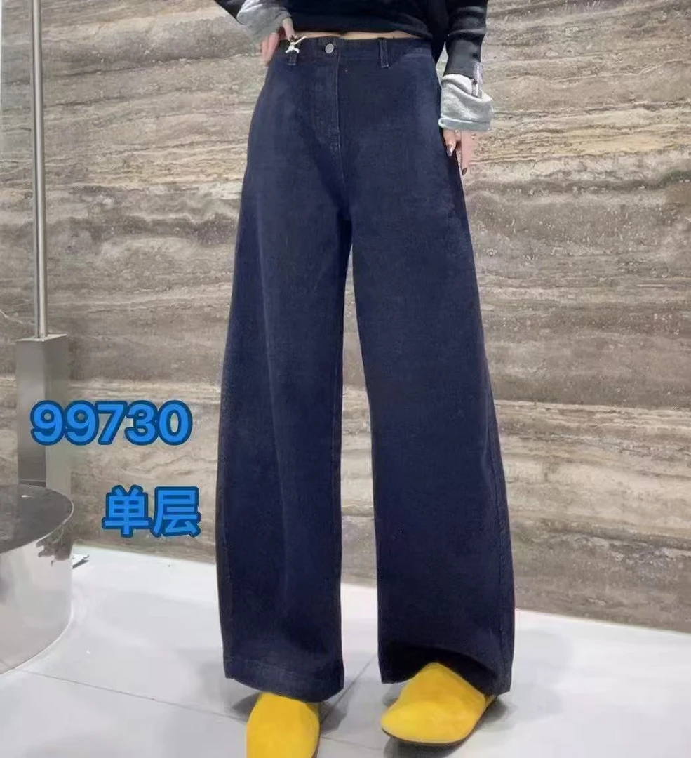 春款牛仔裤纯色百搭宽松休闲阔腿裤99730