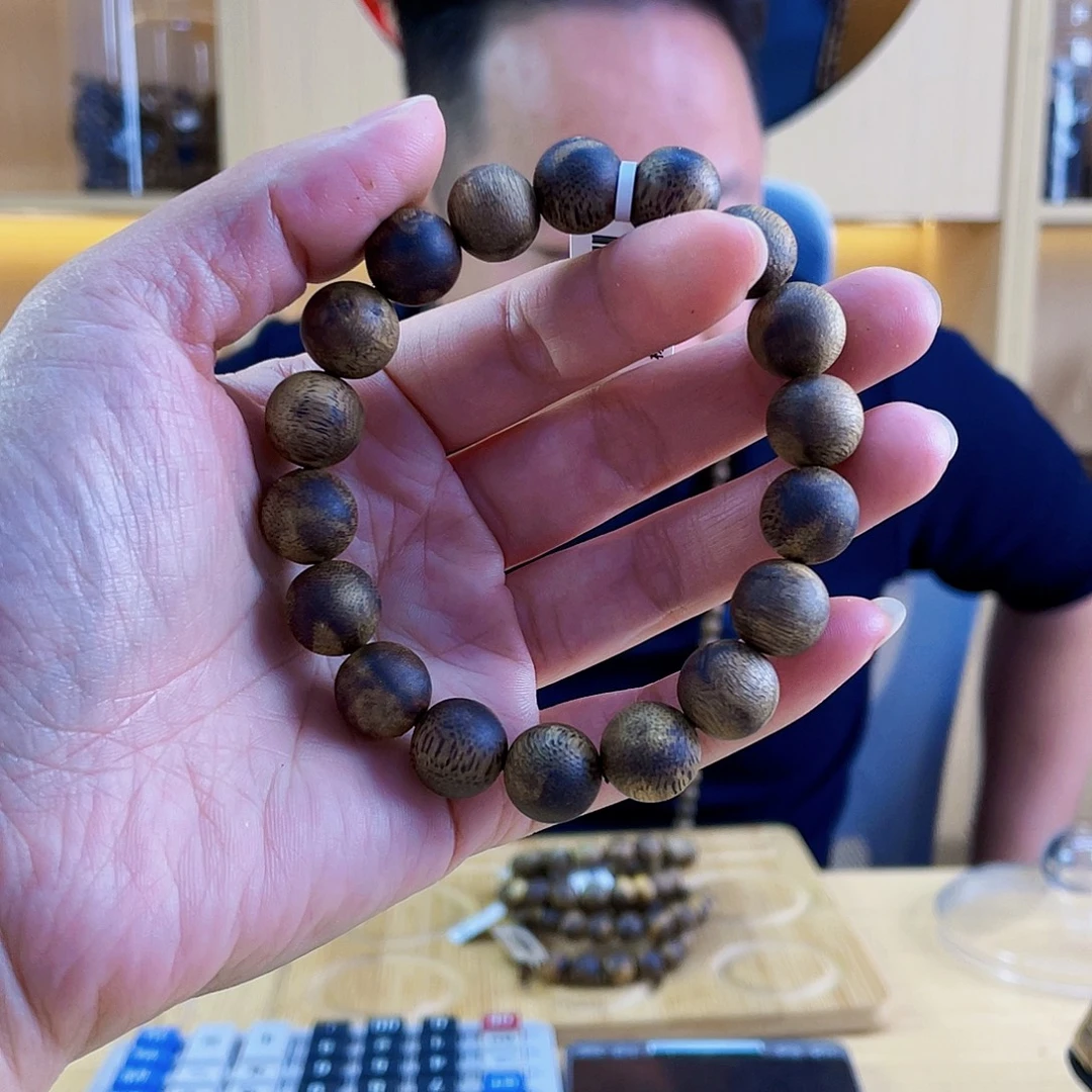 沉香碎屑沉香棋楠老白棋花珠圆珠单圈1.2/10克多样性发一