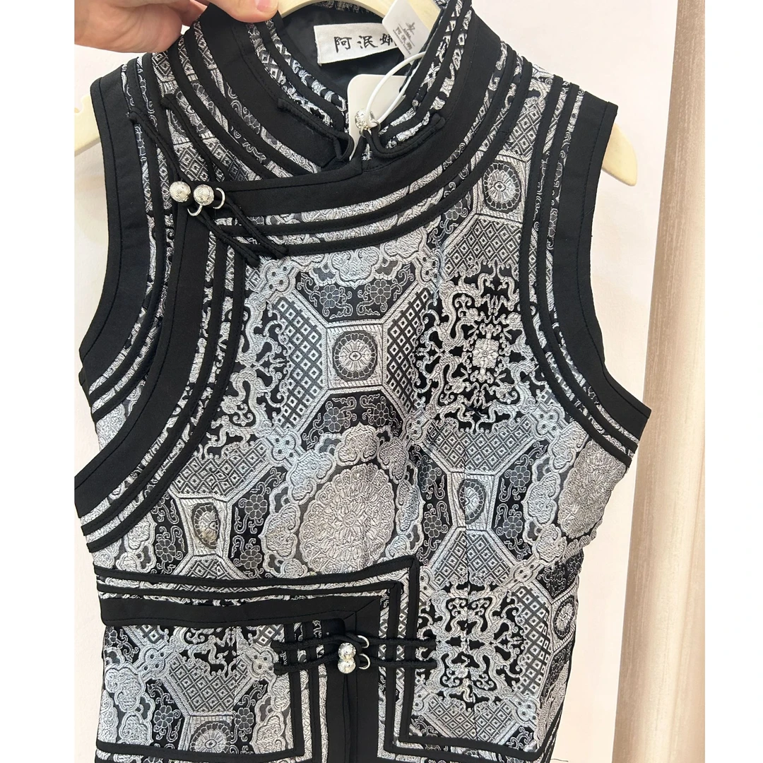 阿泯娜A2451银黑蛟龙马甲