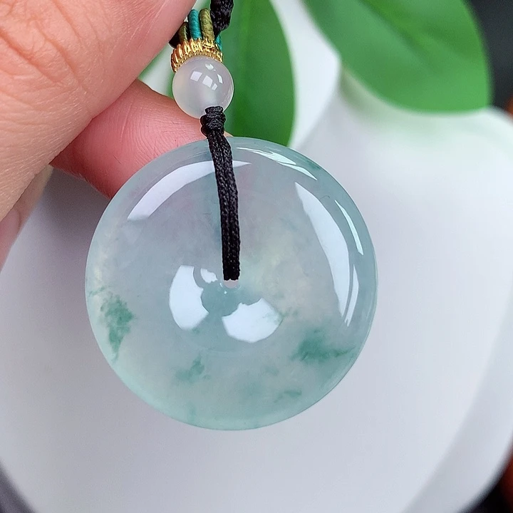 颈饰未镶嵌翡翠平安扣 29.3x6.1mm