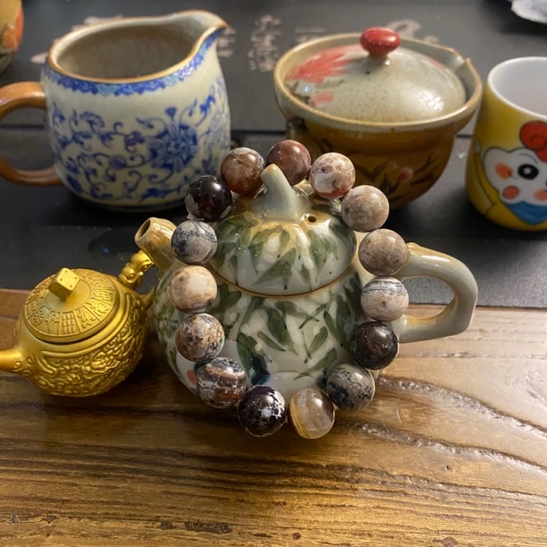 天然多色龙鳞华佗石玛瑙手链 A1134