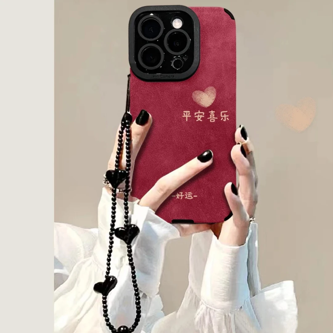 BANCA瞳眼皮质平安喜乐适用苹果16/15pro手机壳华为vivo小米oppo