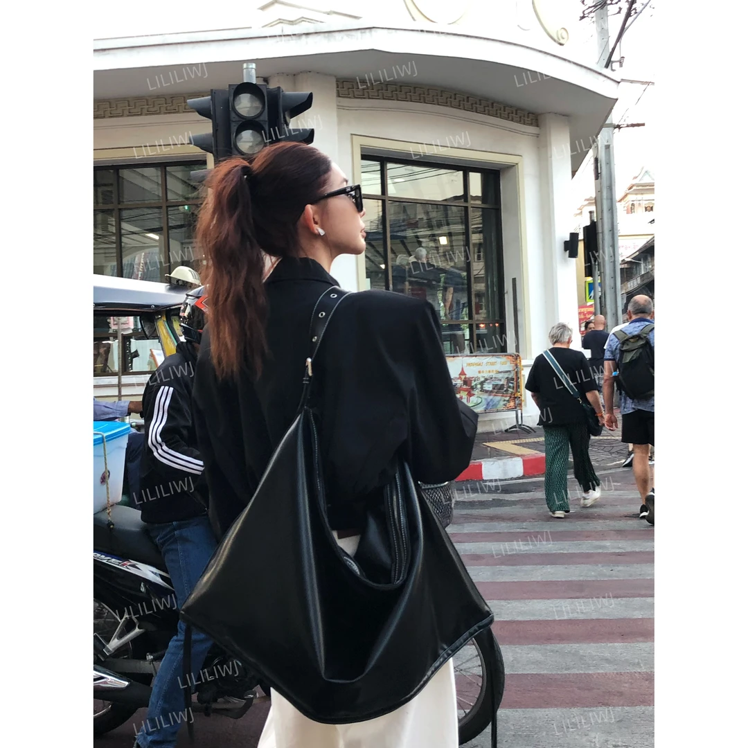 【婉君】韩系高级感复古通勤大容量托特包包女LWJ25A1S160