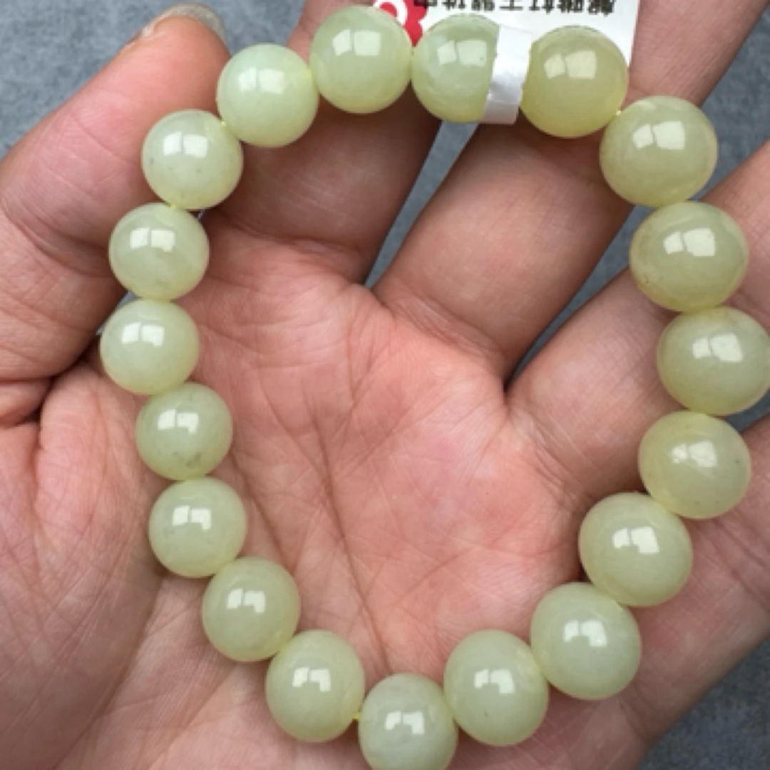 天然和田玉黄口手串卡10