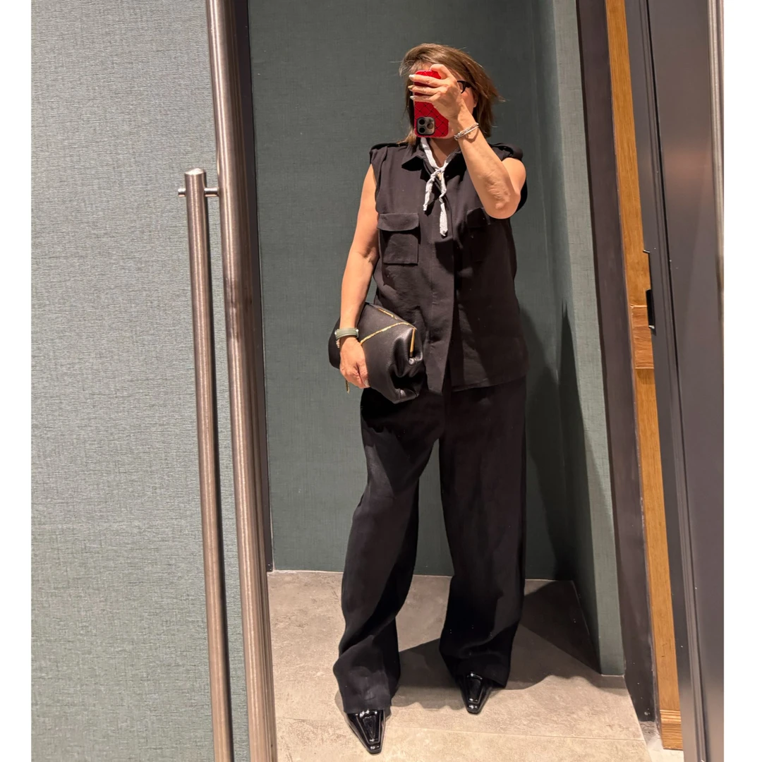 COCOLINDA | 亚麻经典显瘦老钱阔腿裤加厚直筒裤P1942