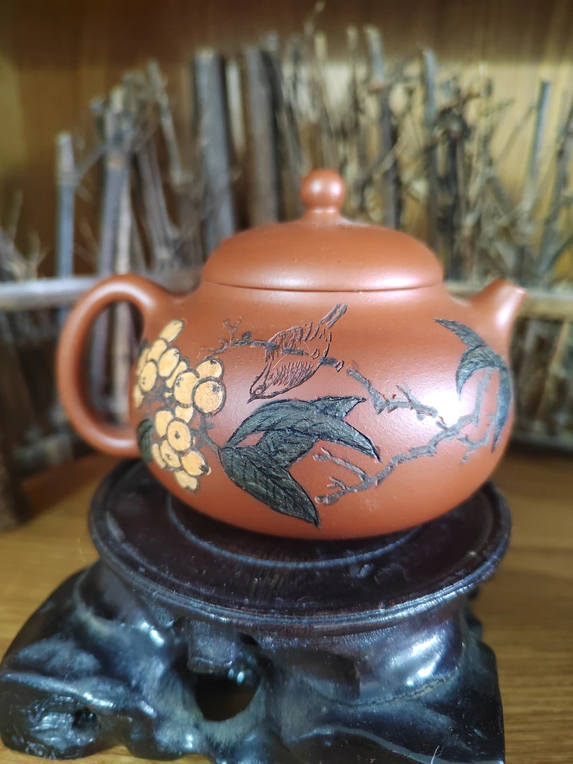 小龙旦壶，家藏红泥