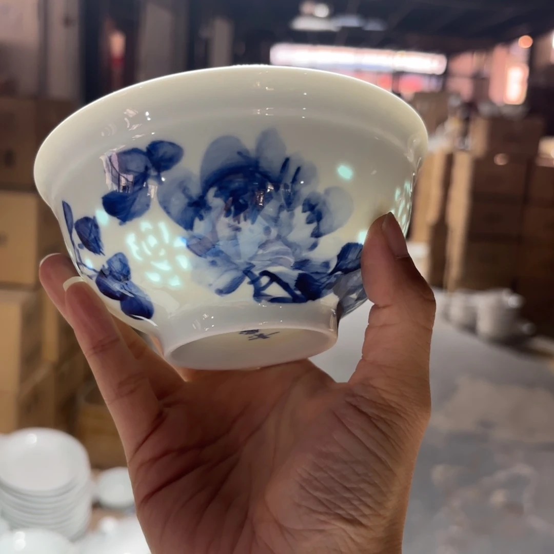 玉瓷景德镇陶瓷米饭两只微瑕