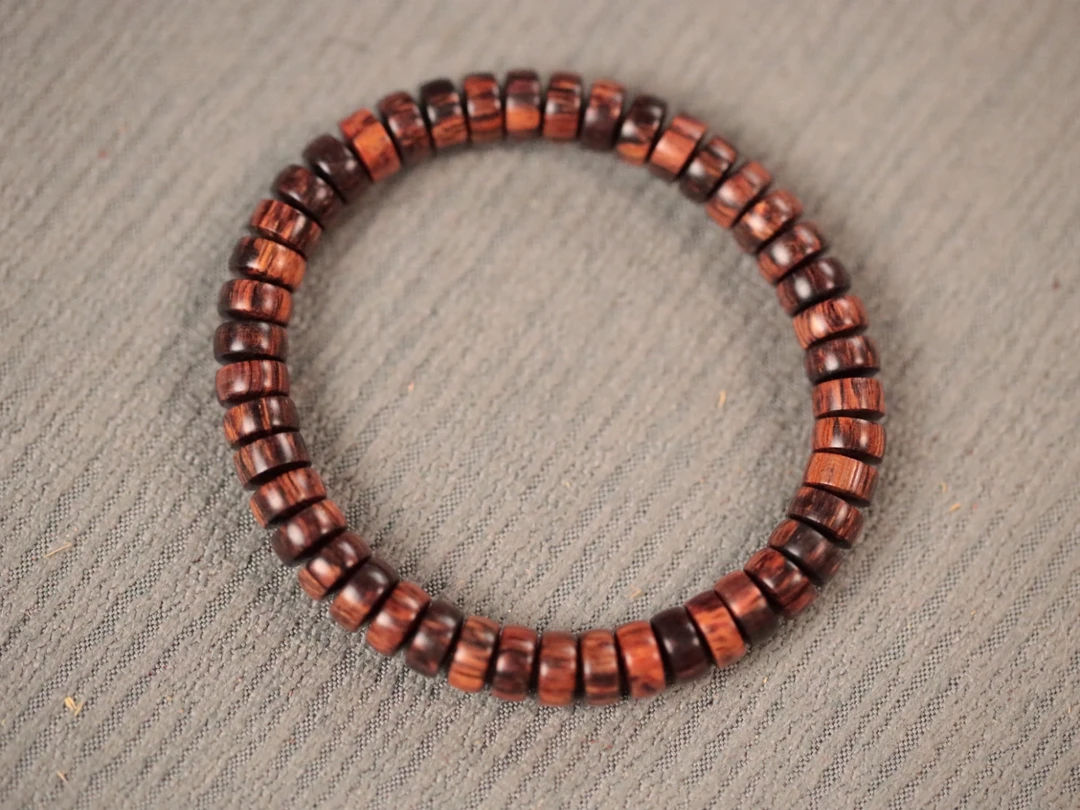 降真香 红降4x8mm隔片珠单圈手串-499