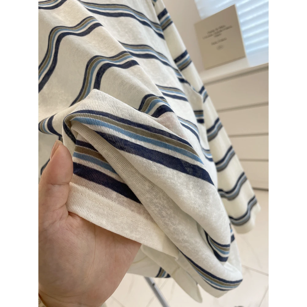 慵懒感~高街显白撞色领条纹防晒衫女！夏垂感宽松显瘦休闲长袖t恤