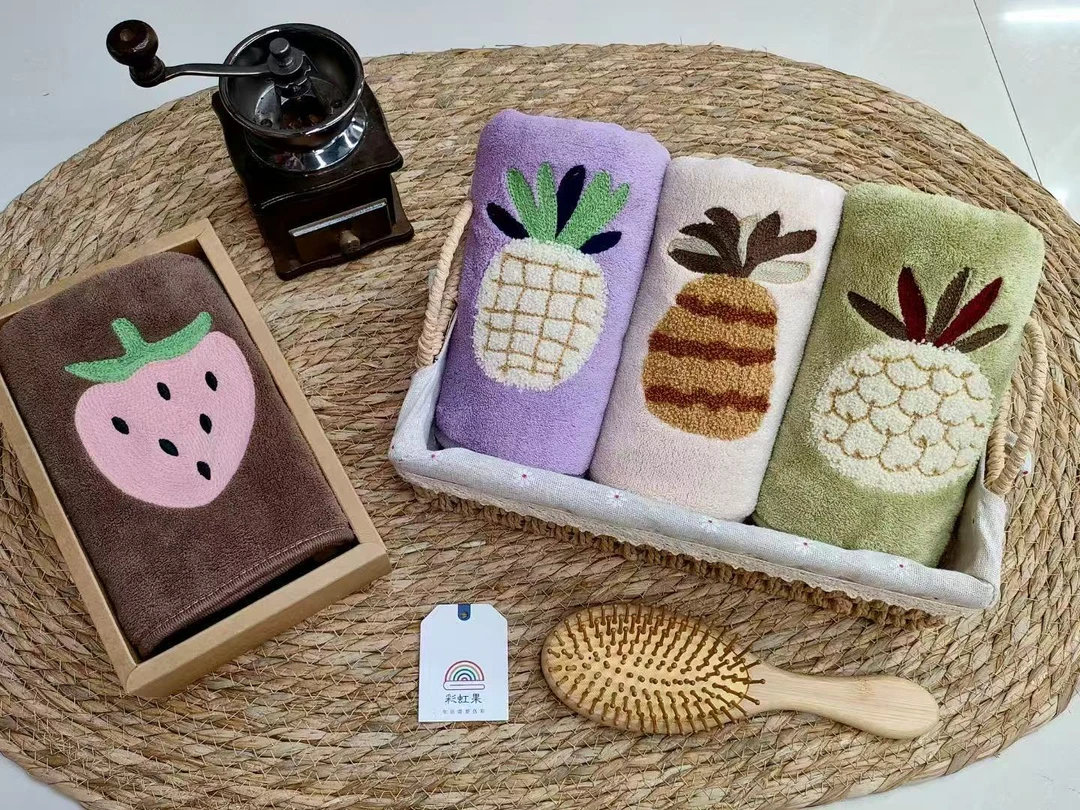 范范家【水果派对】G柔软亲肤吸水毛巾5条装75X35CM 6343